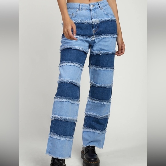 The Ragged Priest Infringement Blue Ultra-Distressed Panel Jeans size 30 - Picture 2 of 7